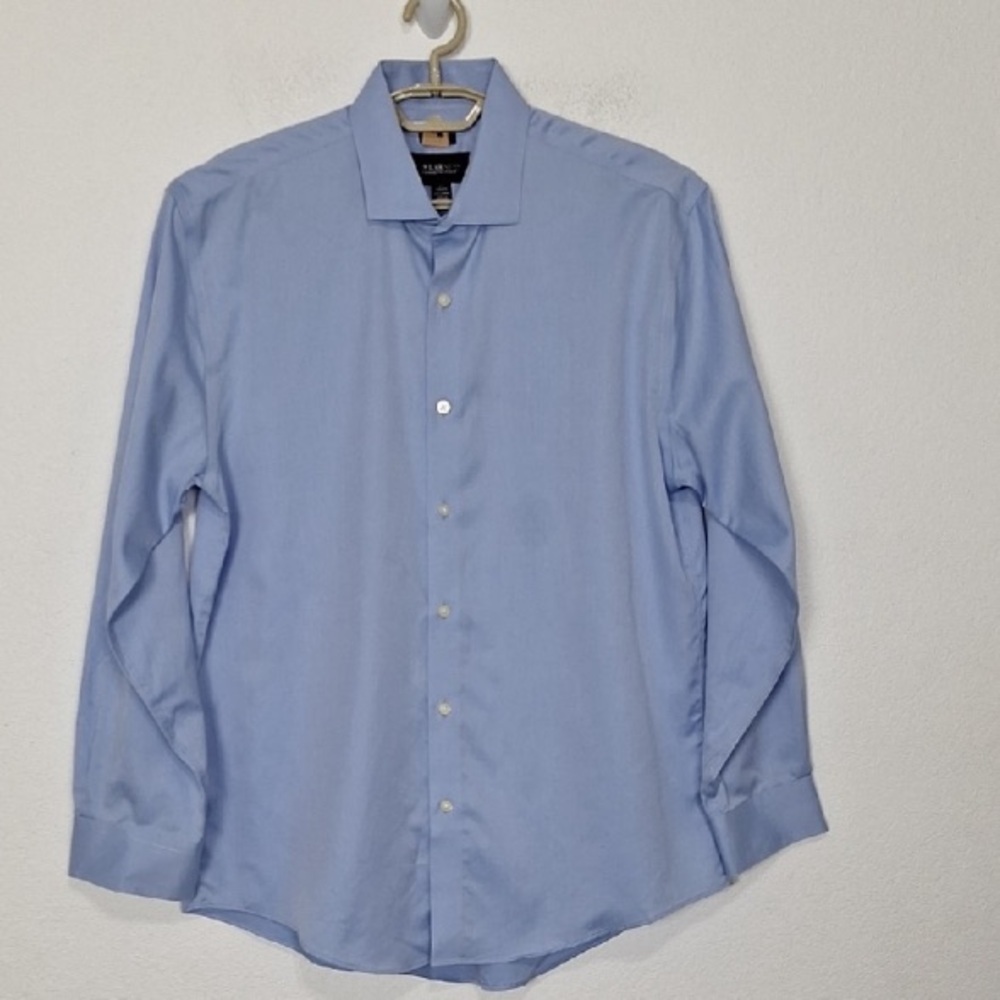 Men’s Kenneth Cole AWEARNESS Light Blue Slim Fit Non-Iron Dress Shirt 17 34/35